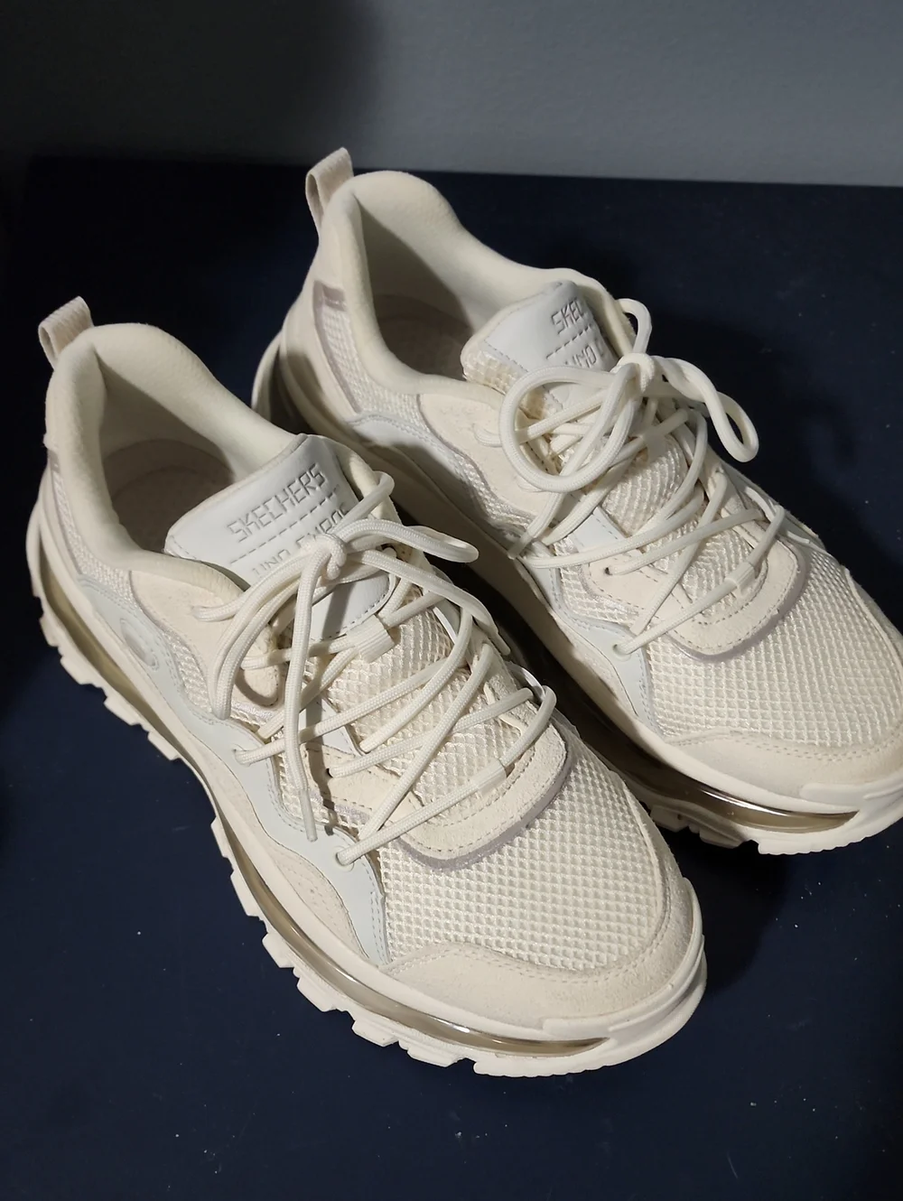 Skechers Women’s Cream Lace-Up Trainer Sneakers